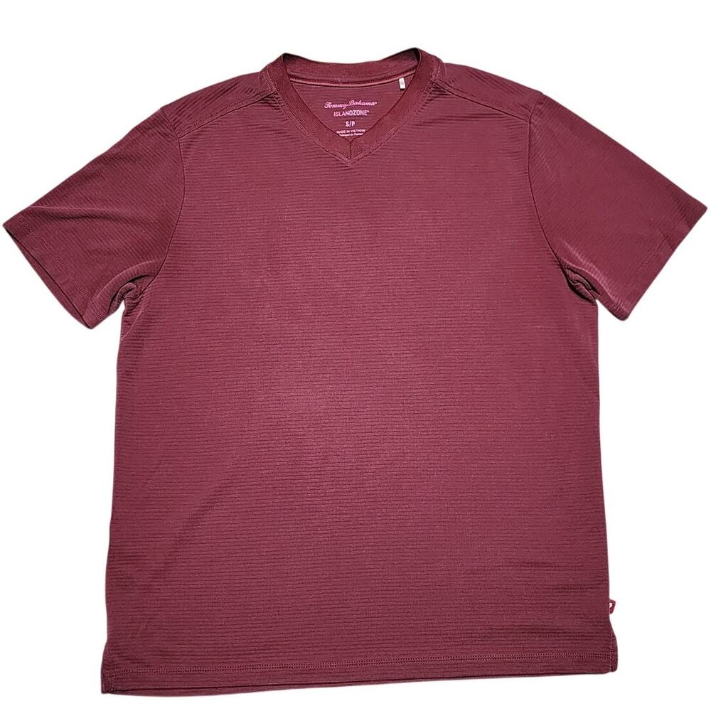 Tommy Bahama Islandzone V Neck Men's T Shirt Red High Performance Tee